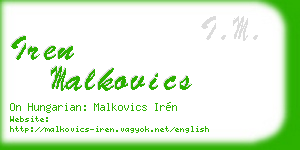 iren malkovics business card